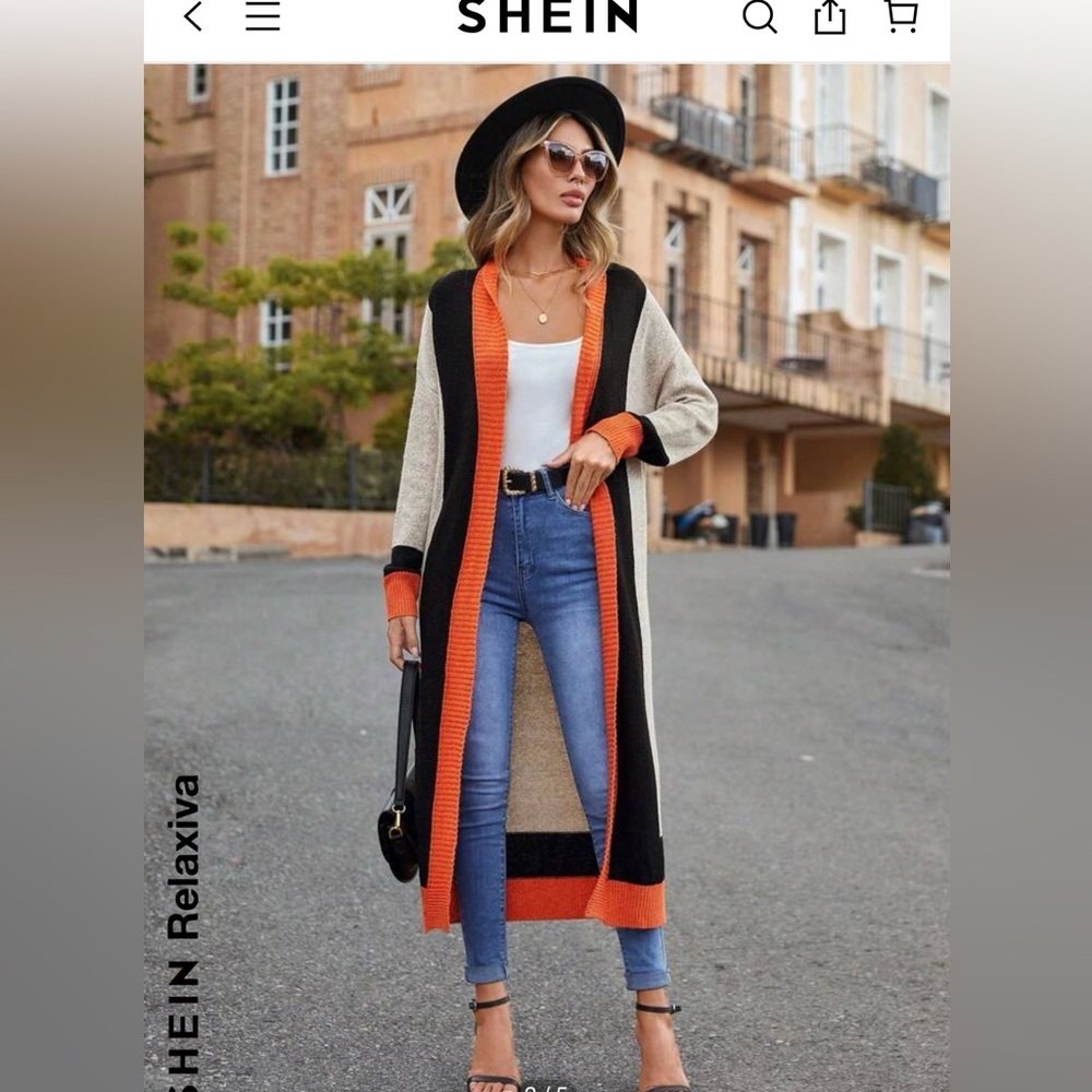 SHEIN Long Duster-Style Cardigan NWT-Size L